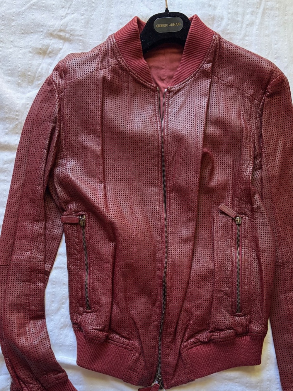 Armani Leather Jacket, made in Italy, 38 (M), New